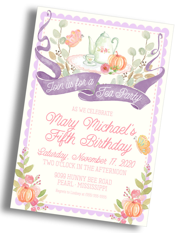 Tea Party Birthday Invitation