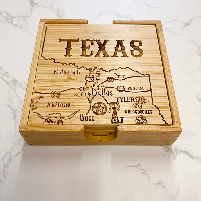 Texas Coaster Puzzle Set of 4 with Case - Lyla's: Clothing & Gifts - Online and Rockwall Texas Boutique