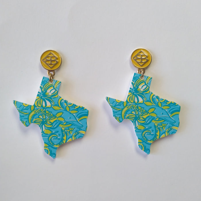 Texas Sorority Earrings- Delta Delta Delta