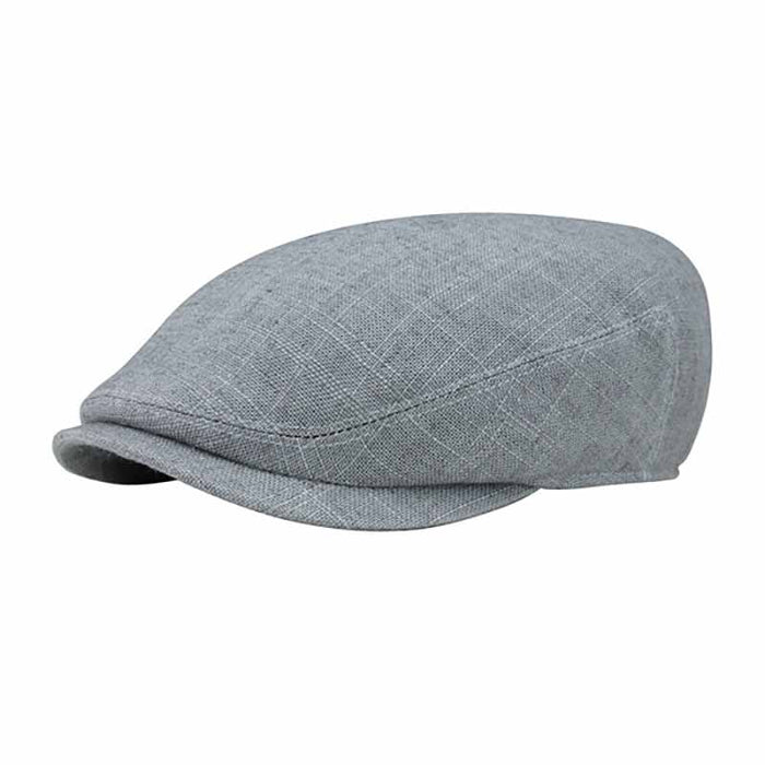 Textured Linen and Cotton Blend Ivy Cap - Mega Cap Flat Cap MegaCI MC2145gys Grey S/M (57 cm)