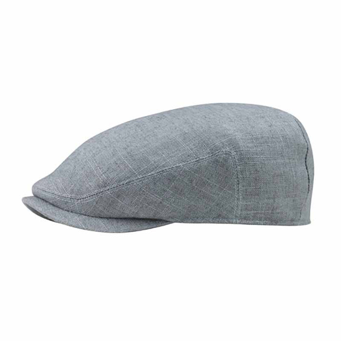 Textured Linen and Cotton Blend Ivy Cap - Mega Cap Flat Cap MegaCI