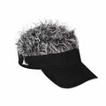 The Original Flair Hair Visor® - Cotton Sun Visor with Fake Hair Cap Concept One C1-2886 Black / Grey