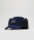 The Trilogy Tapes Cord Earflap Cap in Navy