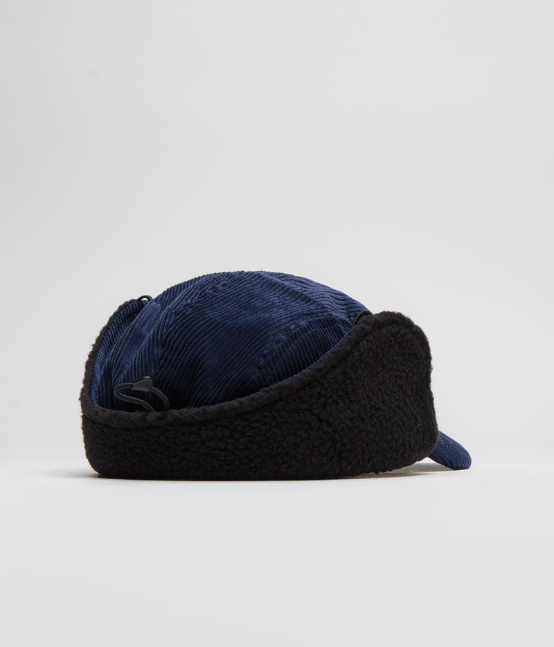The Trilogy Tapes Cord Earflap Cap in Navy