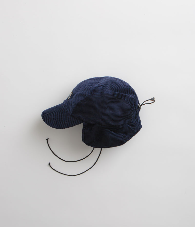 The Trilogy Tapes Cord Earflap Cap in Navy