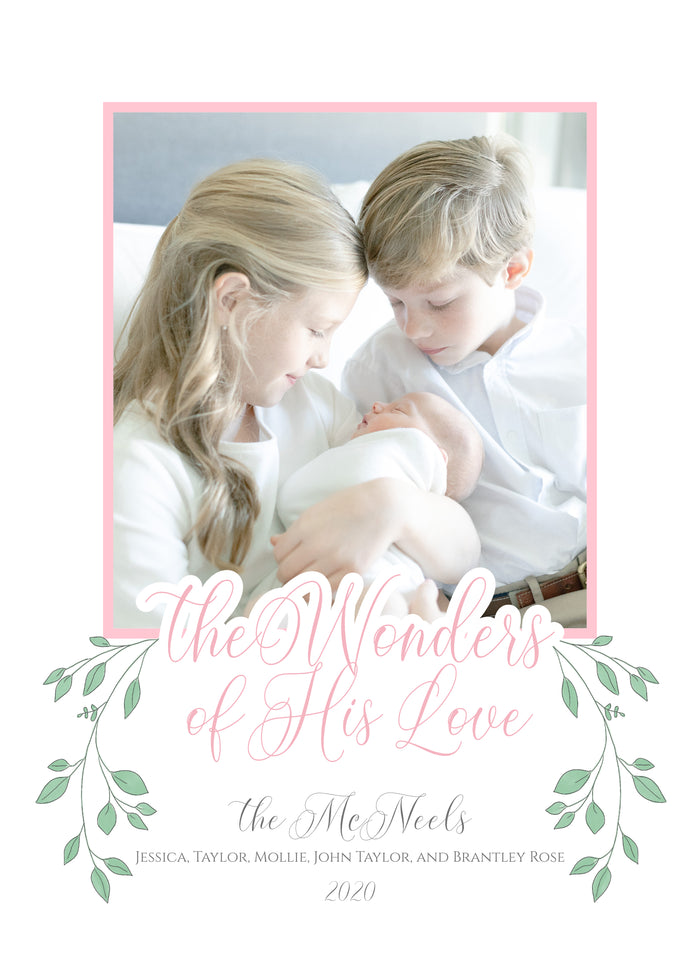 The Wonders of His Love Christmas Family Card