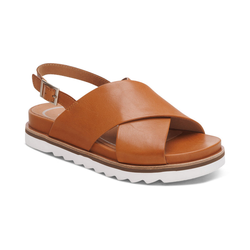 Thea Back Strap Cork Flat Sandal  #color_ginger