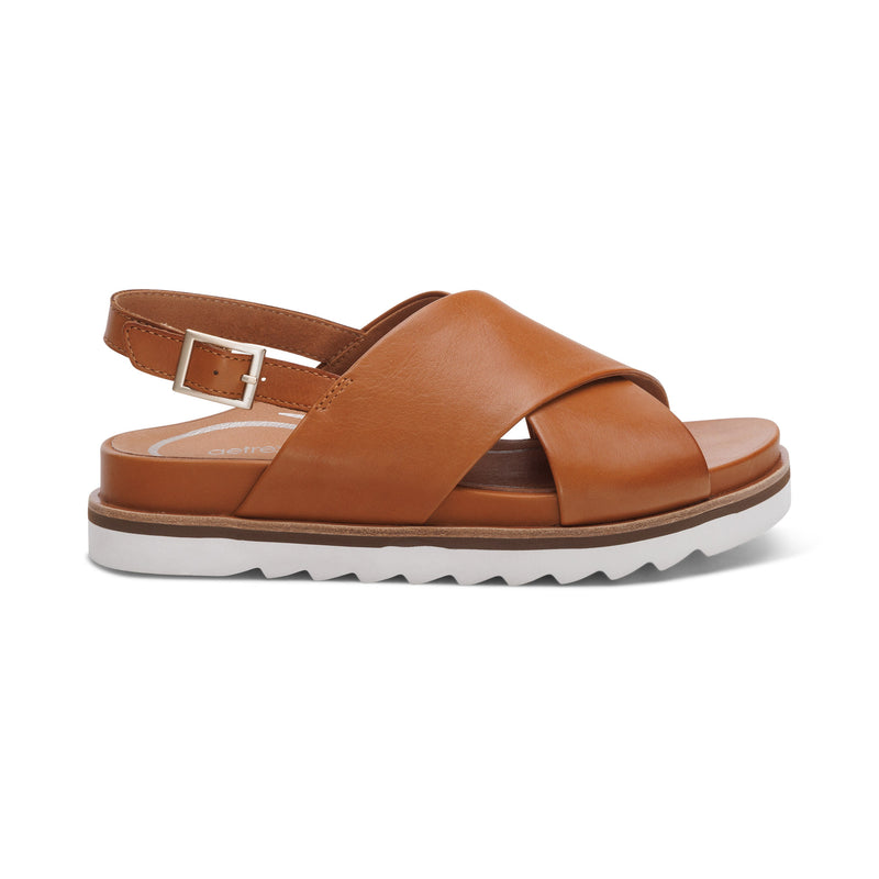 Thea Back Strap Cork Flat Sandal  #color_ginger