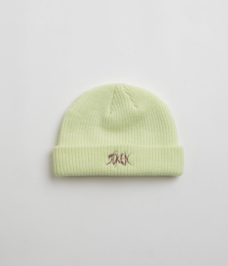 Token Logo Cable Beanie in Lime