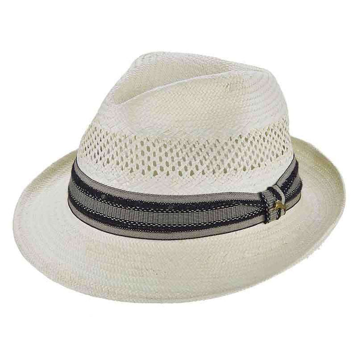 Tommy Bahama Open Weave Vented Toyo Fedora Hat - Ivory Fedora Hat Tommy Bahama Hats