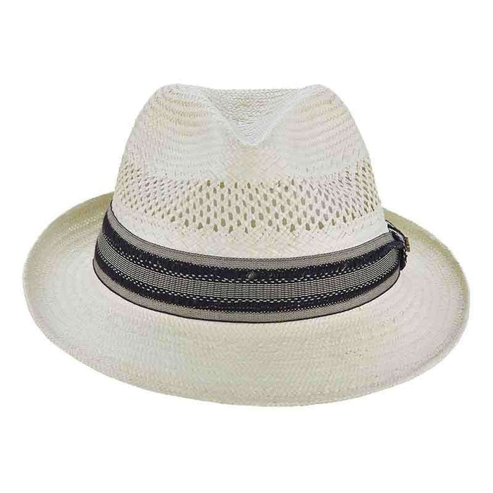 Tommy Bahama Open Weave Vented Toyo Fedora Hat - Ivory Fedora Hat Tommy Bahama Hats