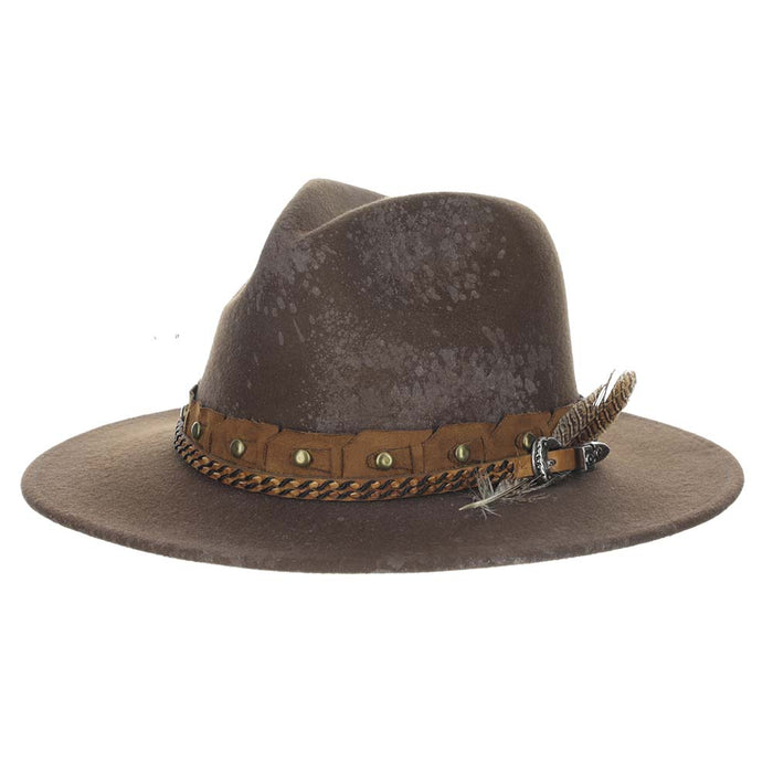 Tonala Splatter Wool Felt Studded Band Hat - Biltmore Vintage Hats Safari Hat Biltmore Hats