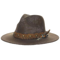 Tonala Splatter Wool Felt Studded Band Hat - Biltmore Vintage Hats Safari Hat Biltmore Hats BF110-BRN3 Brown Large (59 cm)