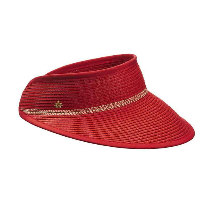 Toyo Sun Visor for Women by Cappelli Straworld Visor Cap Cappelli Straworld csw294RD Red