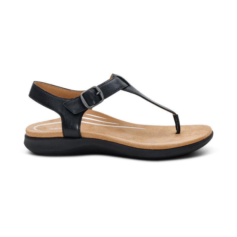 Tracey Adjustable Thong Sandal #color_black