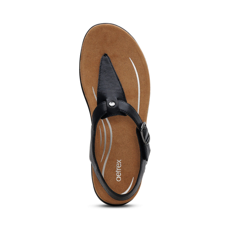 Tracey Adjustable Thong Sandal #color_black