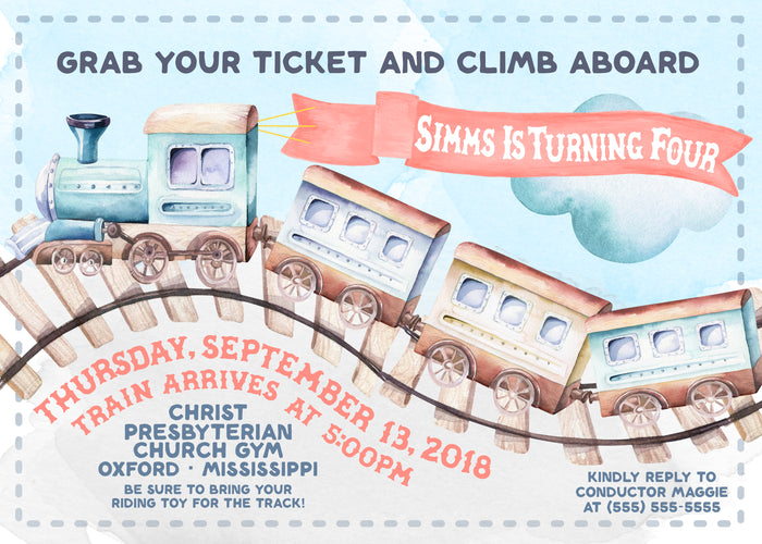 Train Birthday Invitation