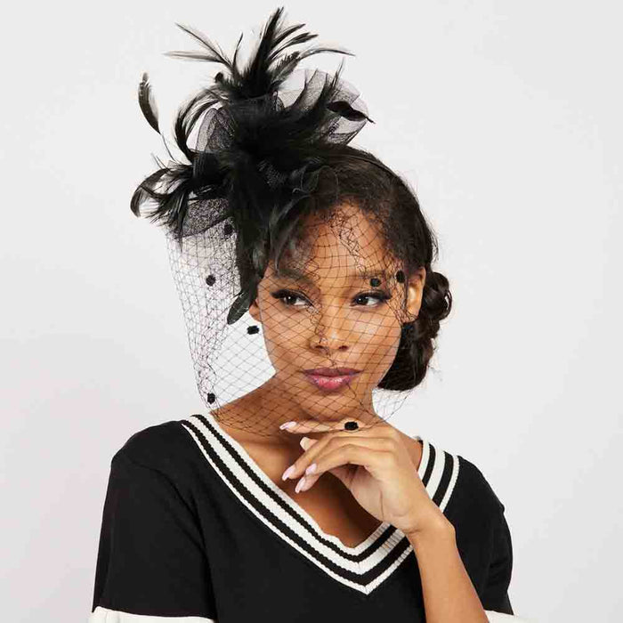Triple Lillies Feather Burst Center Fascinator - Something Special Fascinator Something Special LA