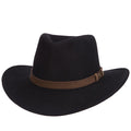 Tucson Crushable Water Repellent Wool Felt Outback Hat - Scala Hat Safari Hat Scala Hats DF185-BLK3 Black Large (59 cm)