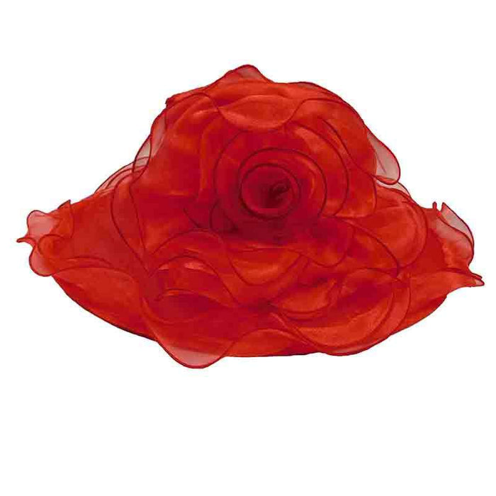 Tulle Lace Dress Hat with Organza Detail Dress Hat Something Special Hat sw2825rd Red