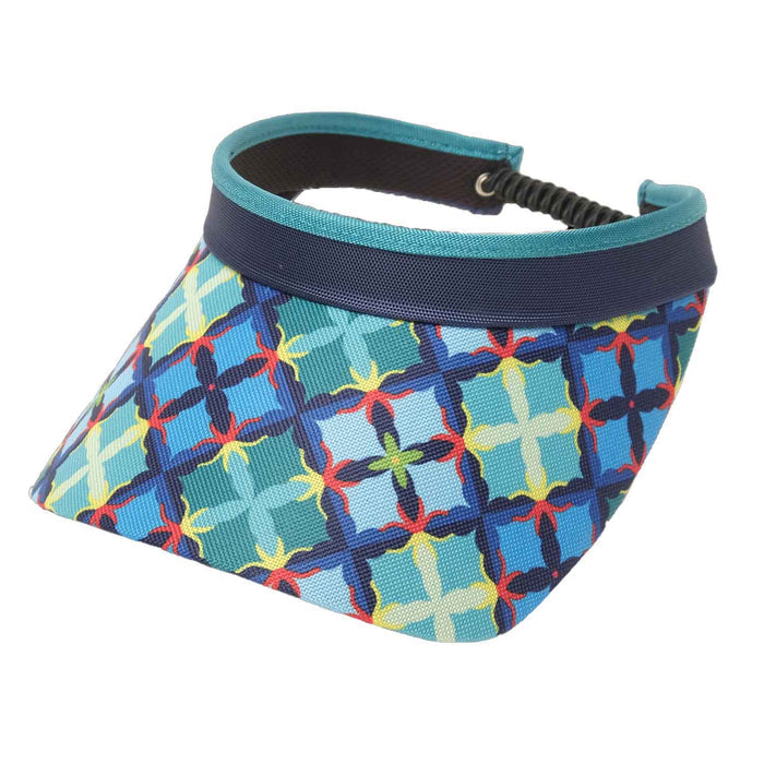 Turkish Tile Golf Sun Visor with Coil Lace - GloveIt® Visor Cap GloveIt V421 Blue