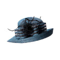 Turquoise and Black Off Face Metallic and Rhinestone Dress Hat - KaKyCO Dress Hat KaKyCO 331762-tq Turquoise