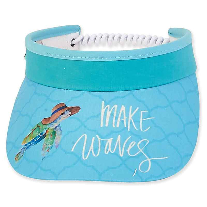 Turquoise Turtle Sun Visor with Coil Closure - Sun 'N' Sand Hats Visor Cap Sun N Sand Hats hh2249C Turquoise
