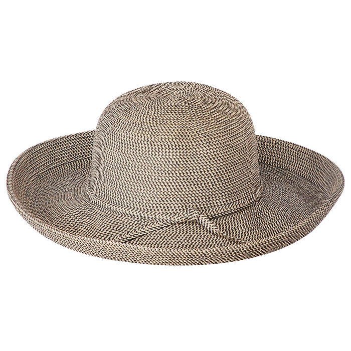 Tweed Braid Kettle Brim Sun Hat - Jeanne Simmons Hats Kettle Brim Hat Jeanne Simmons Accessories js8342bkt Black tweed