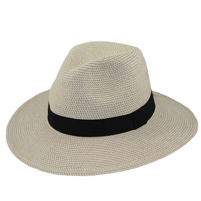 Tweed Straw Safari Hat - Jeanne Simmons Hats Safari Hat Jeanne Simmons Accessories js8250wh White tweed