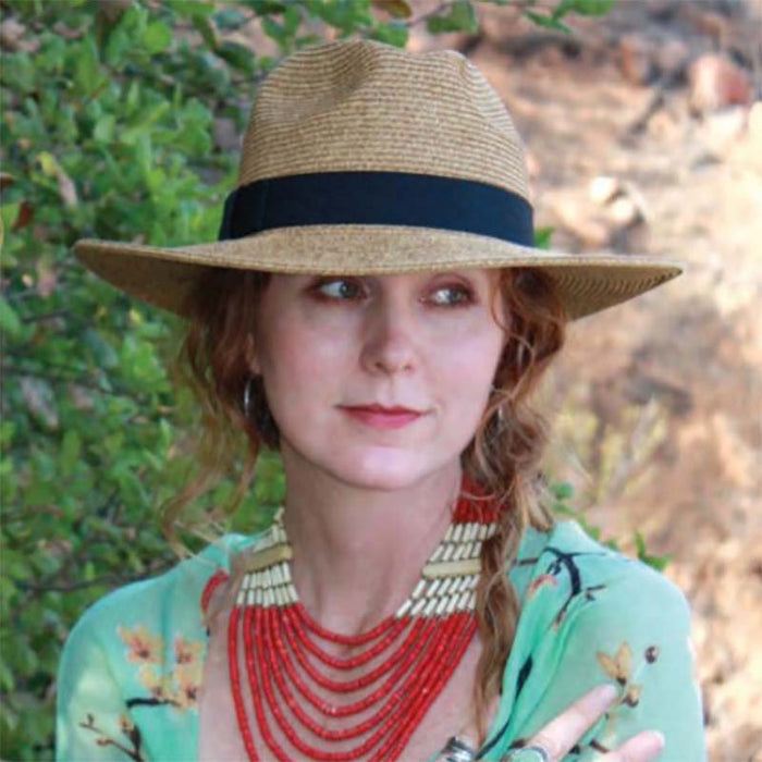 Tweed Straw Safari Hat - Jeanne Simmons Hats Safari Hat Jeanne Simmons Accessories