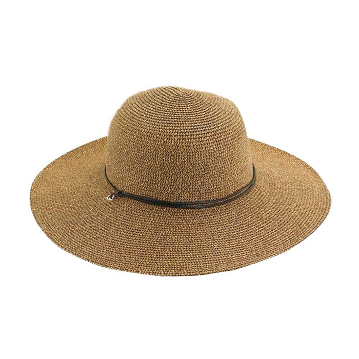 Tweed Summer Floppy Hat with Chin Strap - Scala Hats Wide Brim Sun Hat Scala Hats