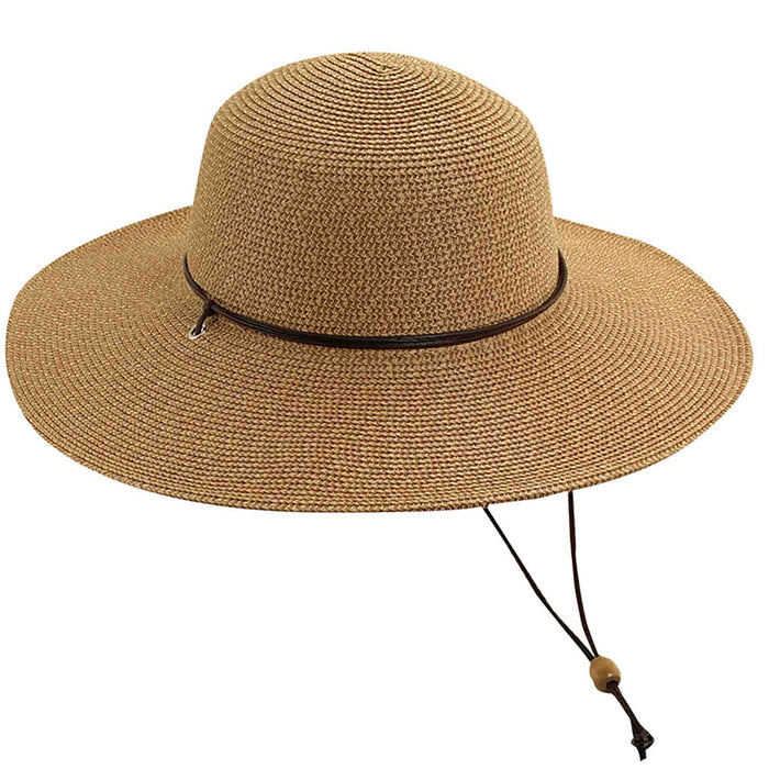 Tweed Summer Floppy Hat with Chin Strap - Scala Hats Wide Brim Sun Hat Scala Hats