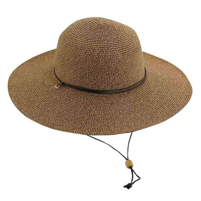 Tweed Summer Floppy Hat with Chin Strap - Scala Hats Wide Brim Sun Hat Scala Hats
