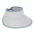 Tweed Wide Brim Sun Visor with Elastic Back - Sun'N'Sand Hats Visor Cap Sun N Sand Hats hh2256C Slate Tweed