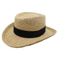 Twisted Toyo Gambler Hat with Black Band - Milani Hats Gambler Hat Milani Hats S14-BK Natural / Black