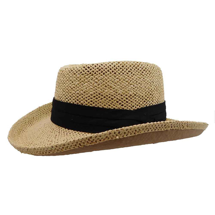 Twisted Toyo Gambler Hat with Black Band - Milani Hats Gambler Hat Milani Hats