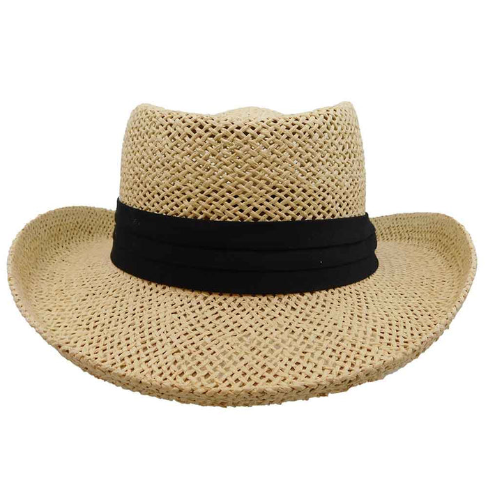 Twisted Toyo Gambler Hat with Black Band - Milani Hats Gambler Hat Milani Hats