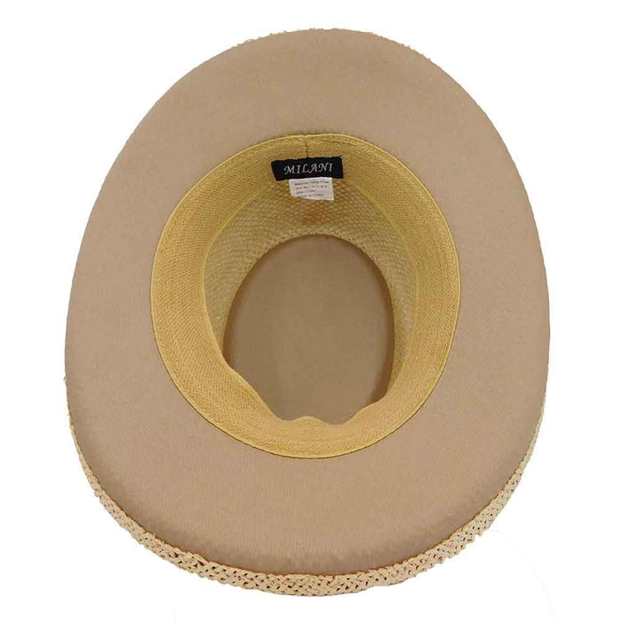 Twisted Toyo Gambler Hat with Black Band - Milani Hats Gambler Hat Milani Hats