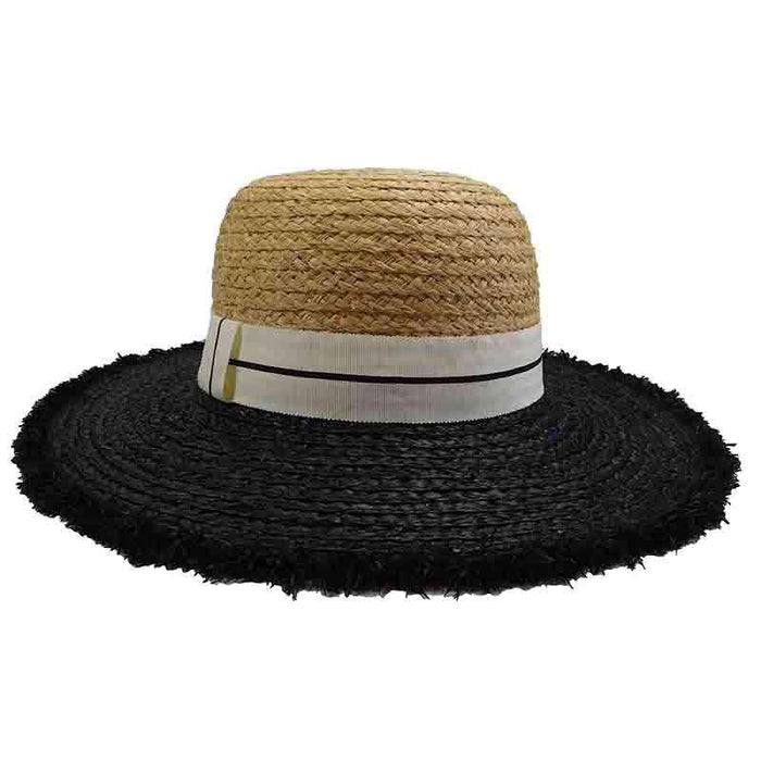 Two Tone Raffia Floppy Hat by Sun Styles Floppy Hat Sun Styles