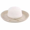 Two Tone Tweed Crown Kettle Brim Sun Hat - Jeanne Simmons Hats Kettle Brim Hat Jeanne Simmons Accessories js8211wh White