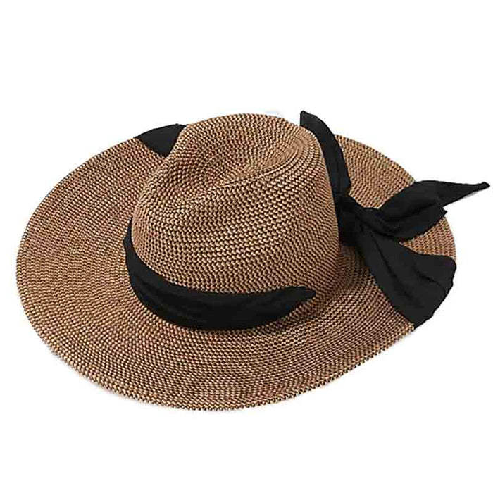Ultrabraid Straw Safari Hat with Facial Scarf - San Diego Hat Safari Hat San Diego Hat Company UBF1125osnbk Brown Tweed OS (23 3/8")