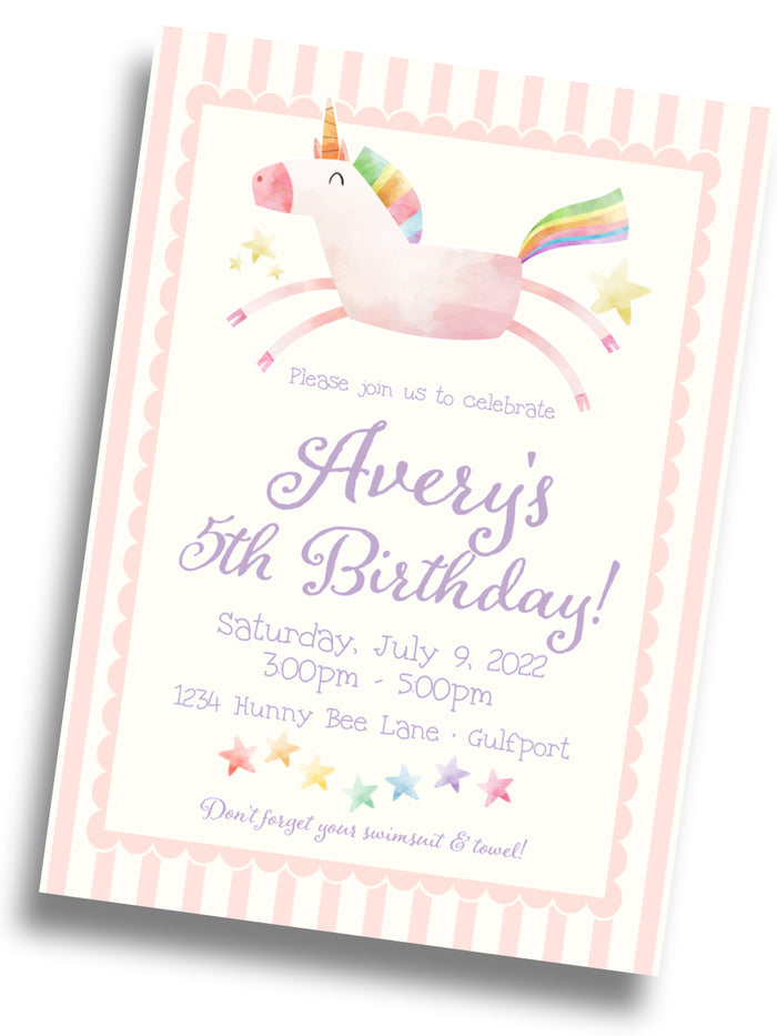 Unicorn Birthday Invitation