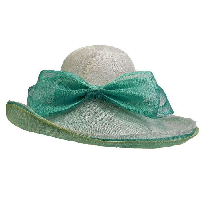 Up Turned Brim Layered Sinamay Hat Dress Hat Fashion Unique SDL007MT Mint
