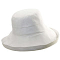 Up Turned Brim Linen Sun Hat in Neutral Colors - Tropical Trends Kettle Brim Hat Dorfman Hat Co. lc635WH White