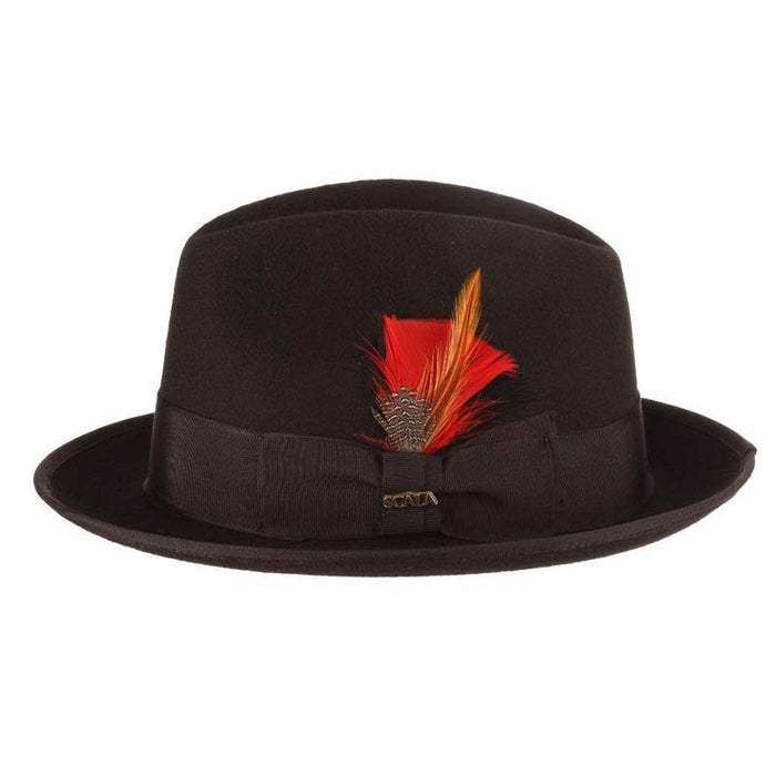 Uptown Structured Wool Felt Fedora Hat - Scala Hats Fedora Hat Scala Hats