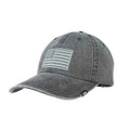 USA Flag Garment Washed Twill Cap with Brass Buckle Closure Cap MegaCI 7601F-BLK Black