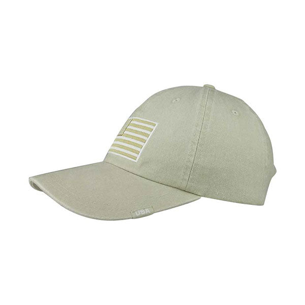 USA Flag Garment Washed Twill Cap with Brass Buckle Closure Cap MegaCI