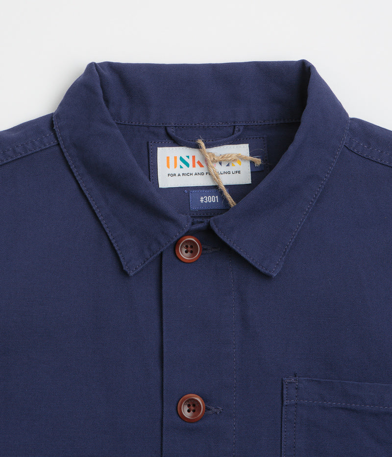 Uskees 3001 Buttoned Overshirt in Deep Indigo