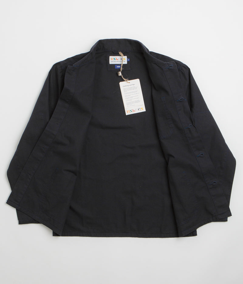Uskees 3001 Buttoned Overshirt in Midnight Blue