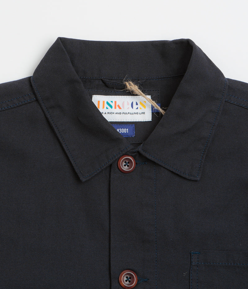 Uskees 3001 Buttoned Overshirt in Midnight Blue